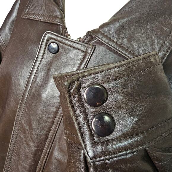 Vintage Men's Pano Sereti New York Leather Flight Bomber Jacket in Brown X-Large - Picture 2 of 11